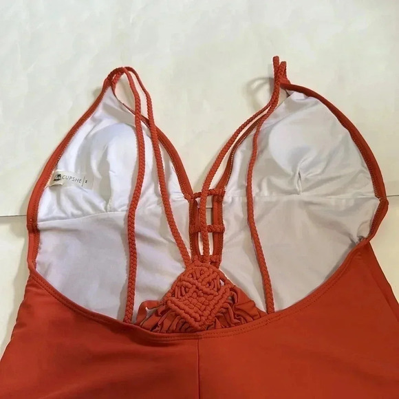 Cupshe orange one piece swimsuit size M - Picture 4 of 8